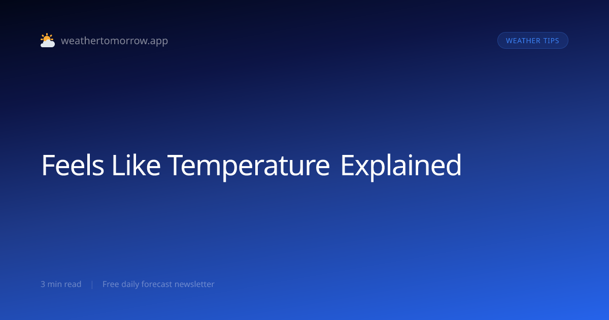 Feels Like Temperature Explained — Why It Matters